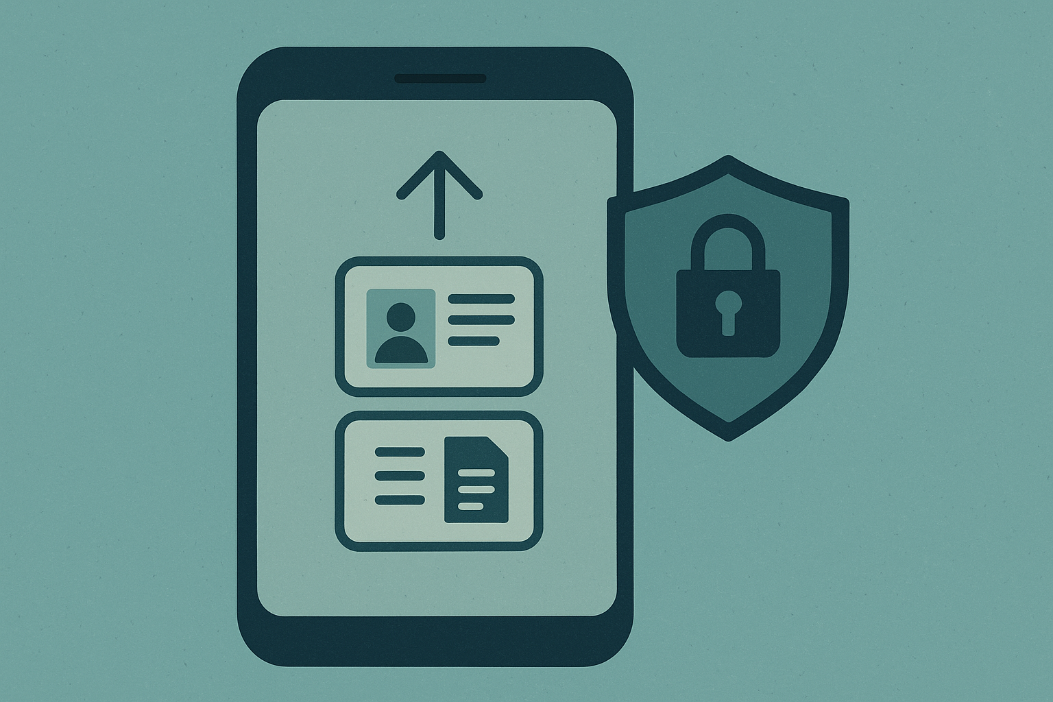 Illustration of ID and address documents being uploaded to a casino account for KYC verification